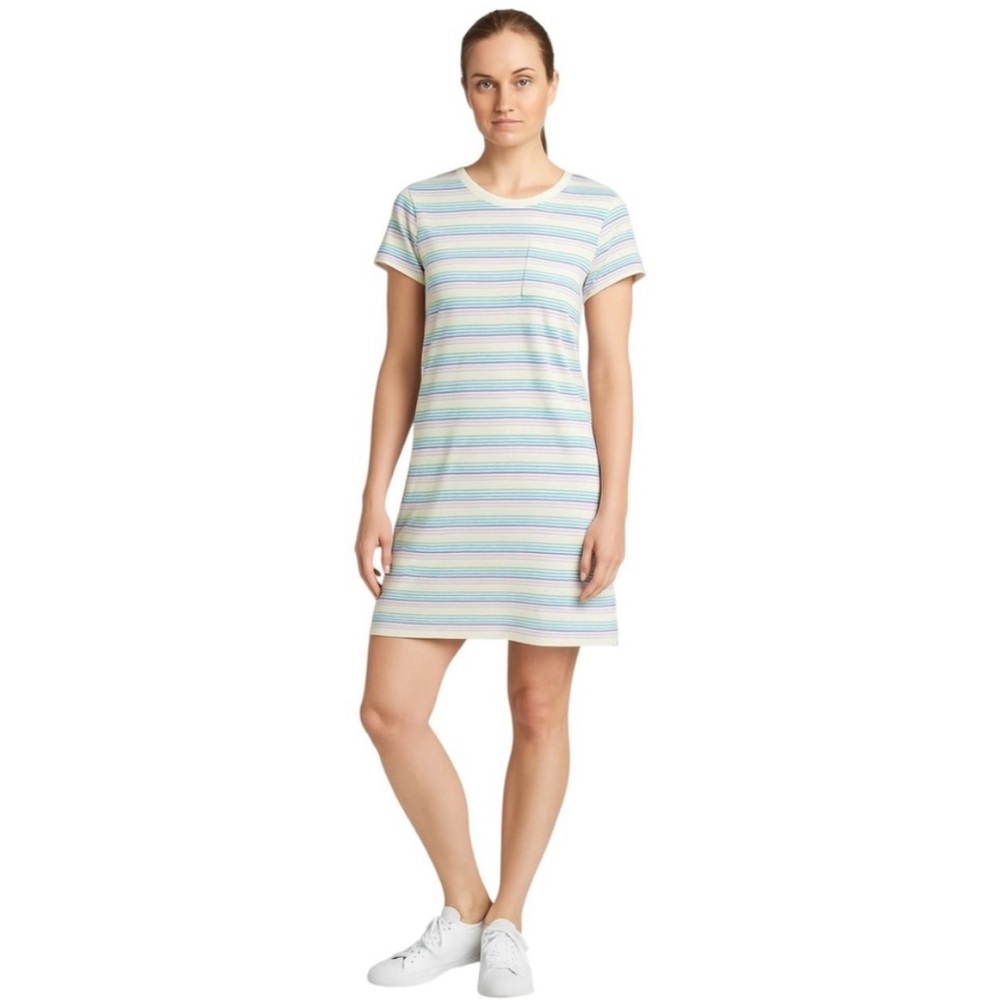 PACT Organic Cotton Tee Dress Size 3XL Multicolor Striped Sustainable *Read
